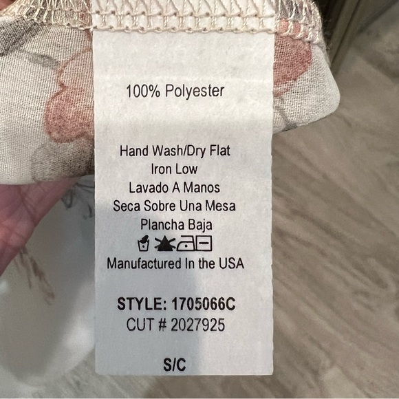 Chris & Carol Sheer Beige Floral Kimono/Coverup - Picture 5 of 8